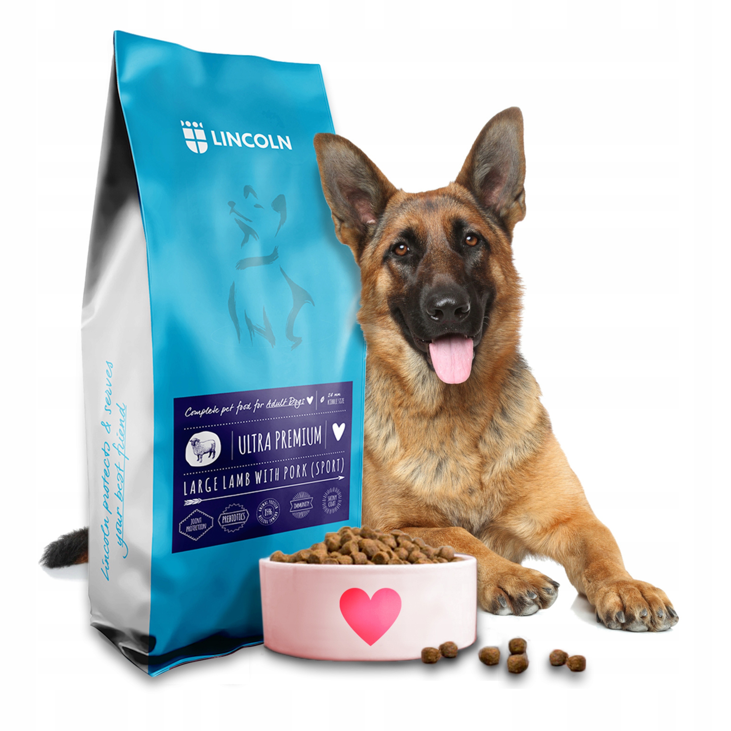 Levně Lincoln Jehněčí S Rýží 12KG Krmivo Pro Ovčáky, Labradory, Husky, Beagly, Amstaffy