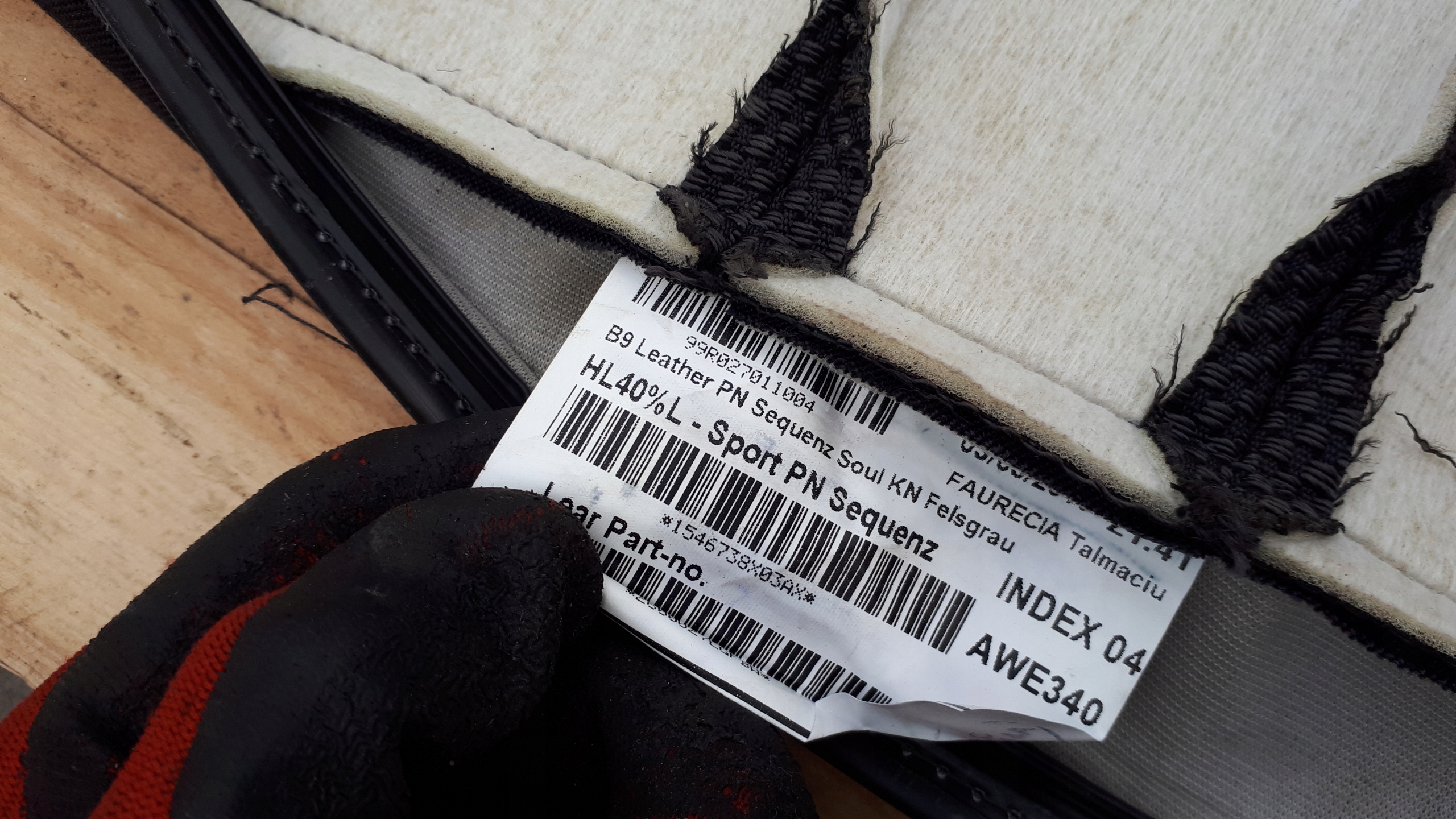 A4 B9 8W seat rear part MATERIAL leather POL SLINE