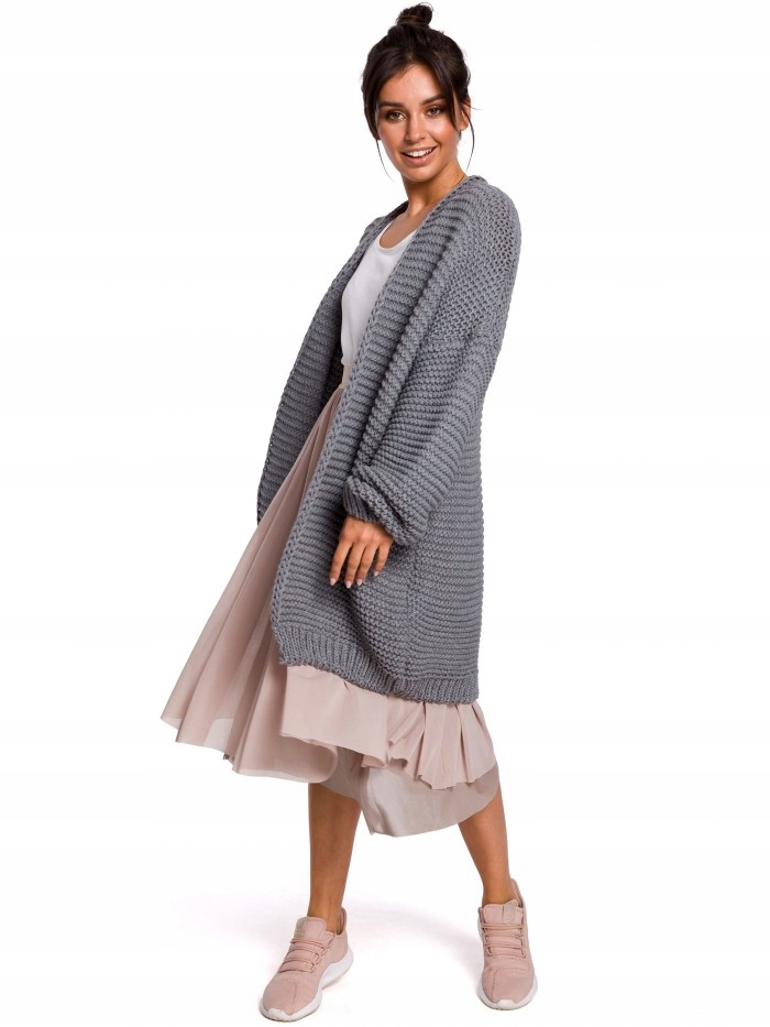 

Eu L/XL BK037 Krótki kardigan z szerokimi rękawami