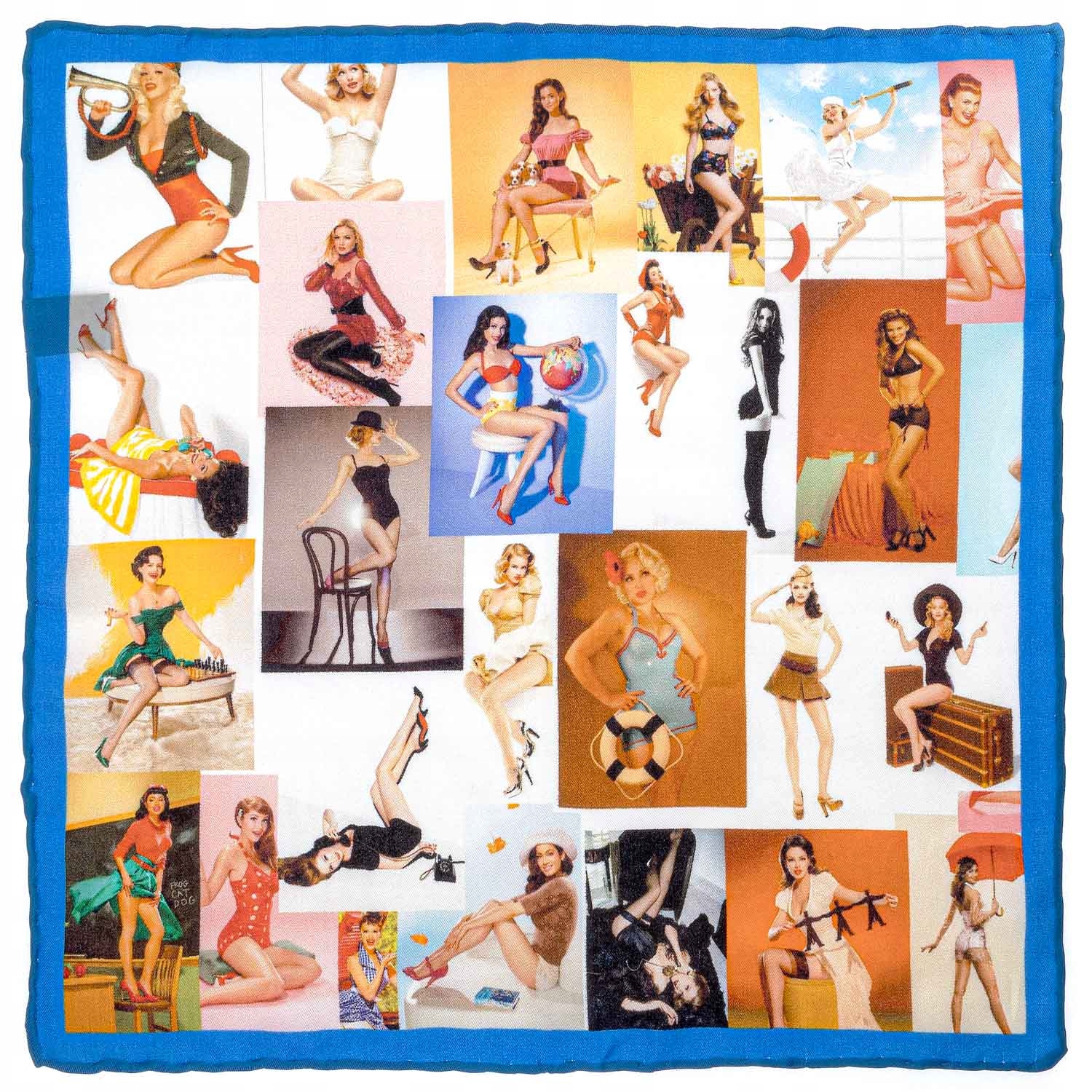 Barevný hedvábný kapesníček elegantní pro ženy pin-up dívka burleskní E
