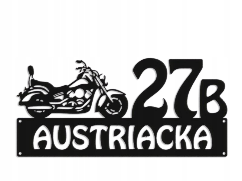 Číslo Na Dom 60 cm Tabuľa Adresa Oceľ 2 mm Motocykel Rakúska Ulica