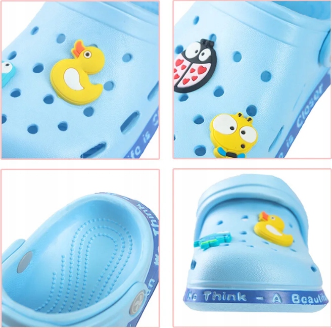 KROKSY KLAPKI OGRODOWE BASEN PIANKOWE - błękitne- 23r. Marka Inna marka