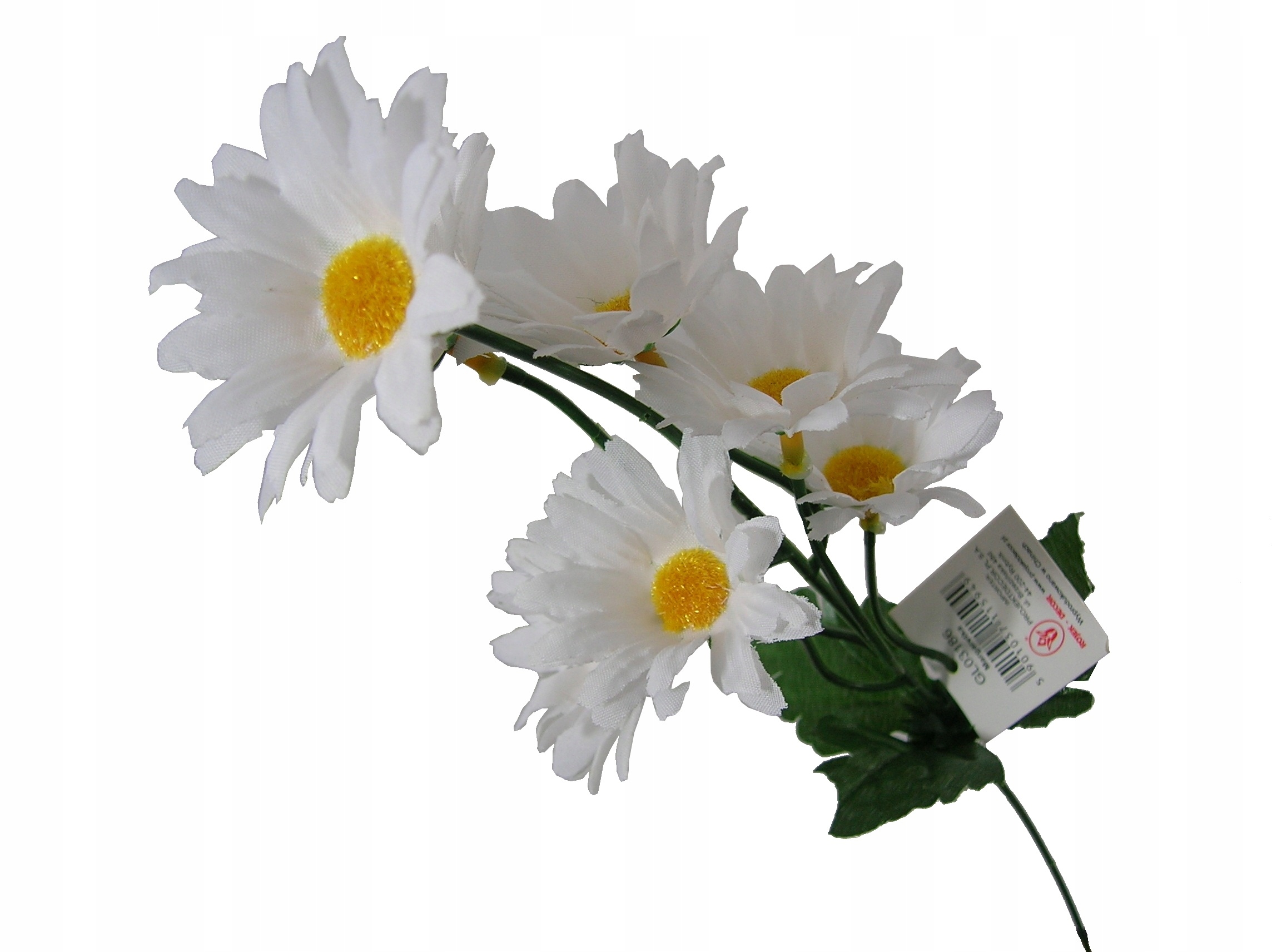 

R Sztuczna Margaretka Biała Gałązka 3 Sztuki