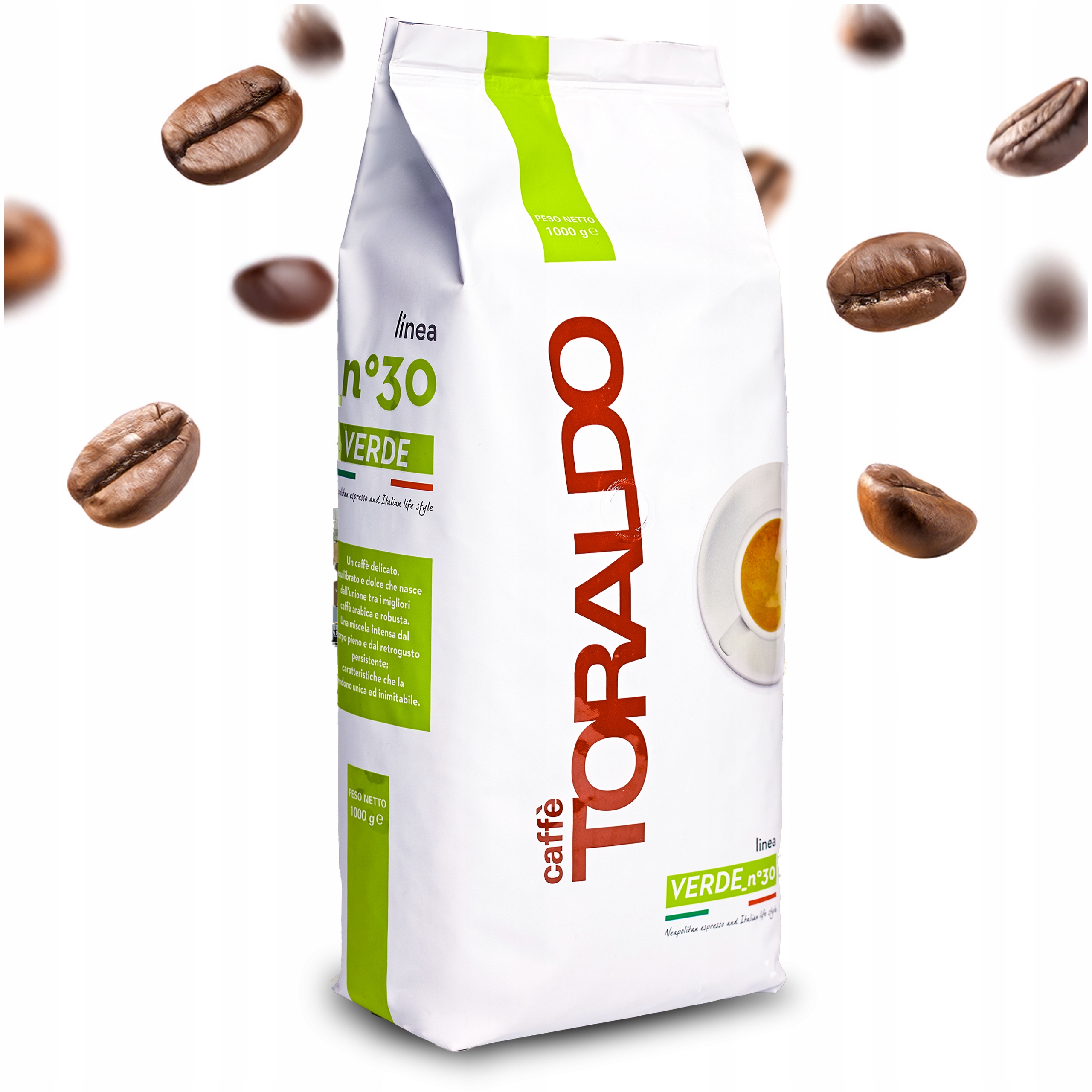 Levně Kávová Káva 1 Kg Originální Italská Káva 100% Verde N.30 Toraldo 1000g