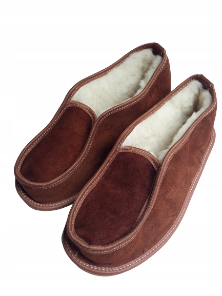 BAMBOSZE CIEPŁE SKÓRZANE OWCZA WEŁNA GÓRALSKIE*38* Marka inna