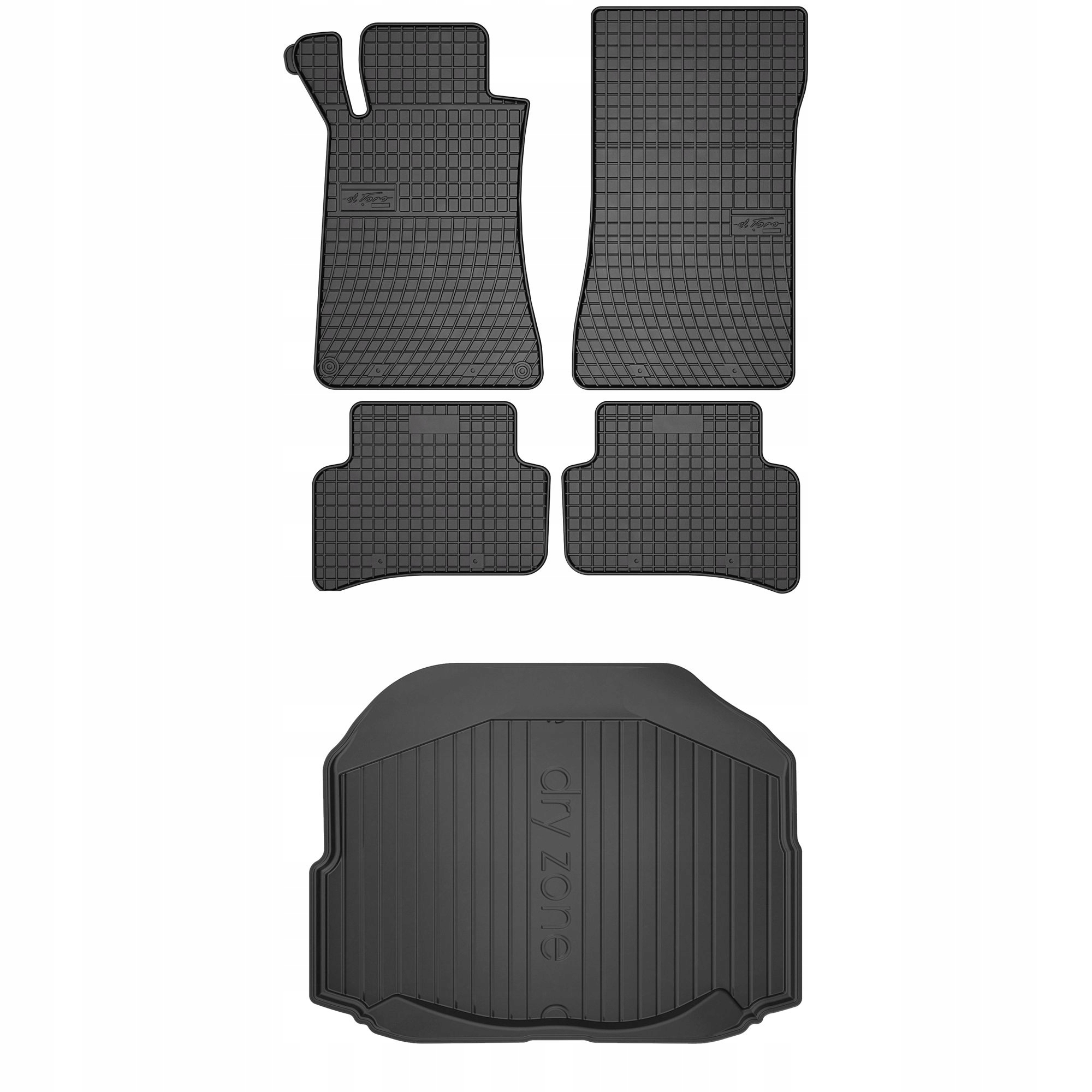 Sada gumových kobercov a rohoží Mercedes-Benz trieda C W203 2000-2007