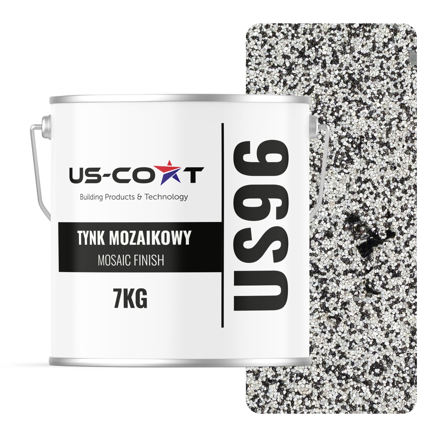 Mozaiková Omítka Mozaika 7KG Bílo-černá S Černou Slídou M24 Prémiová Pryskyřičná