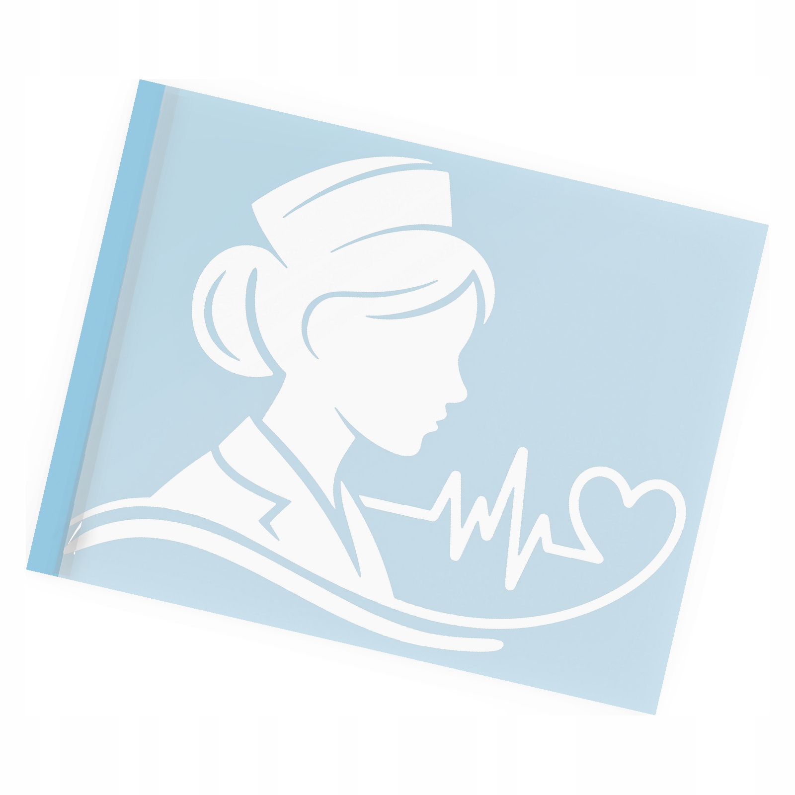 Naklejka Pielęgniarka Puls linia życia serce Lekarz Medyk Kobieta na szybę