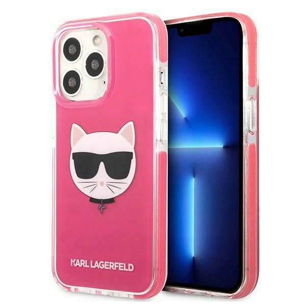 Pouzdro Karl Lagerfeld Choupette Head pro iPhone 13 Pro iPhone 13 fuchsiové