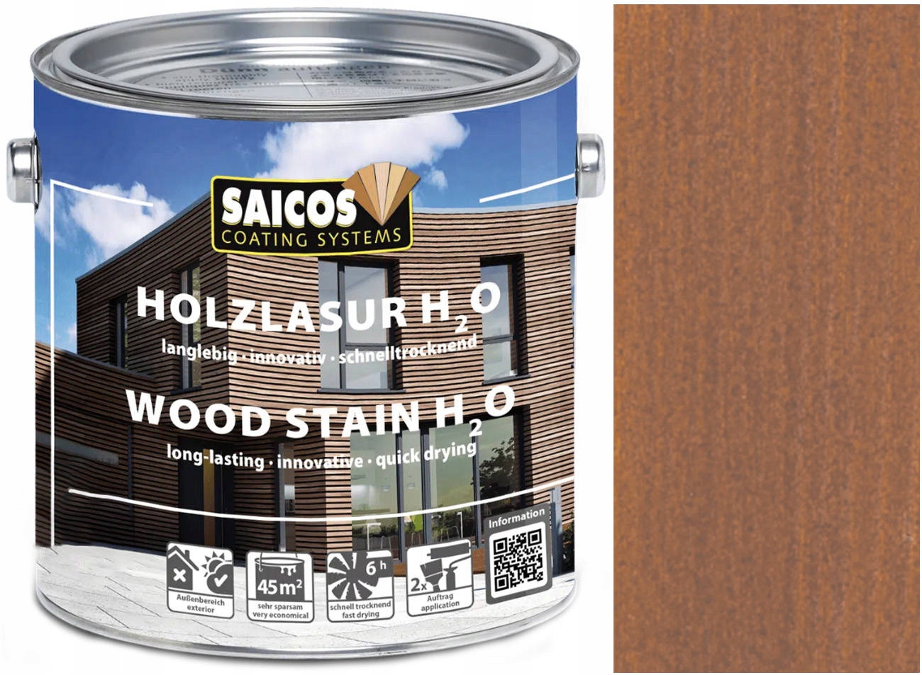 Saicos Vodní lazura na dřevo Teak 0682 0,75L