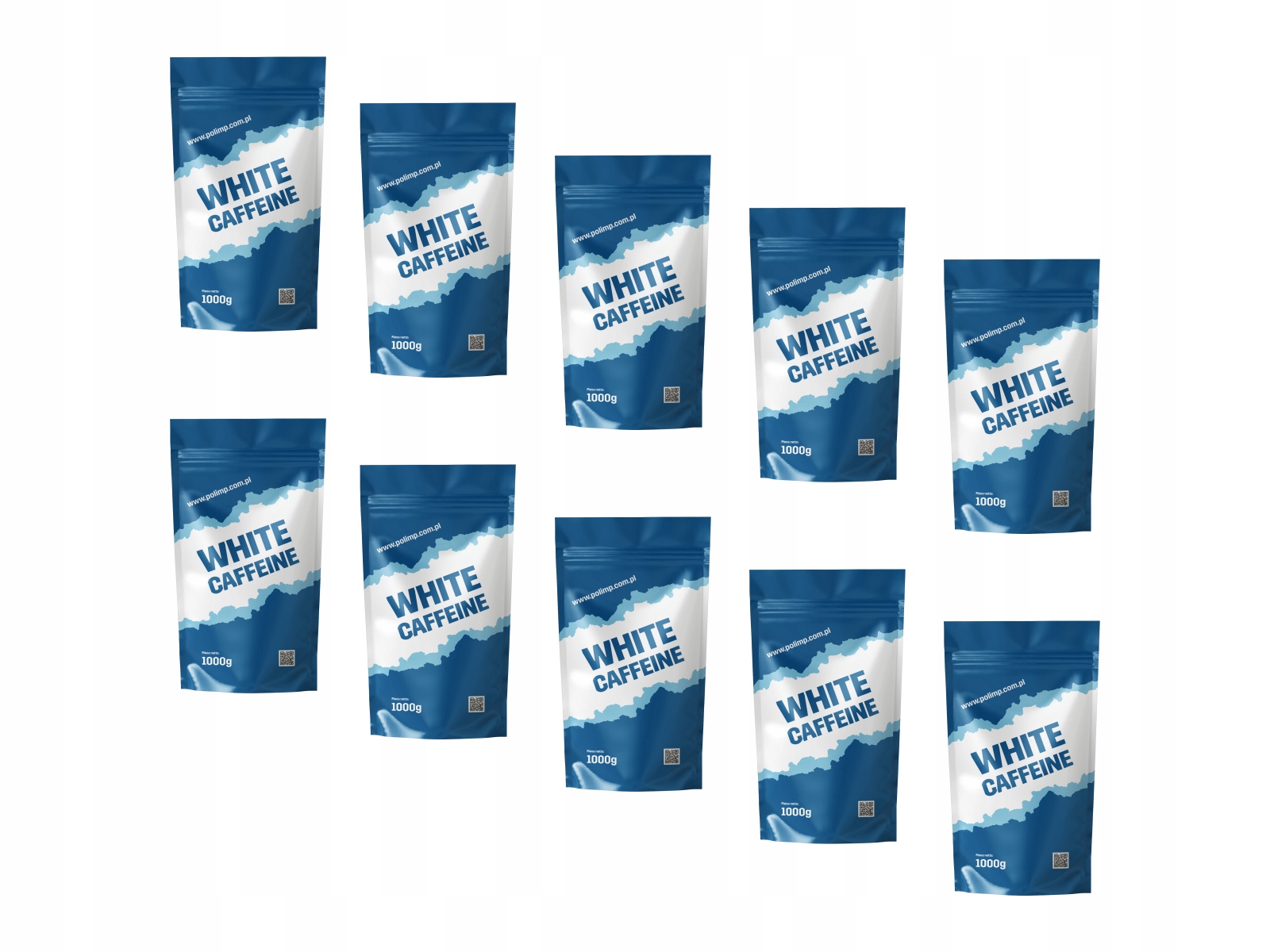 Kofein bezvodý 10 kg bílý prachový prášek Čistý Nejvyšší kvalita Polimp