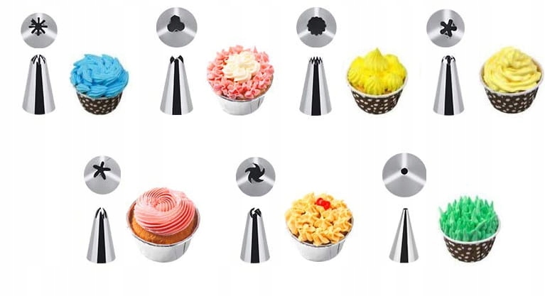 Zestaw tylek cukierniczych adapter worek 9el tylka Materiał dominujący stal nierdzewna