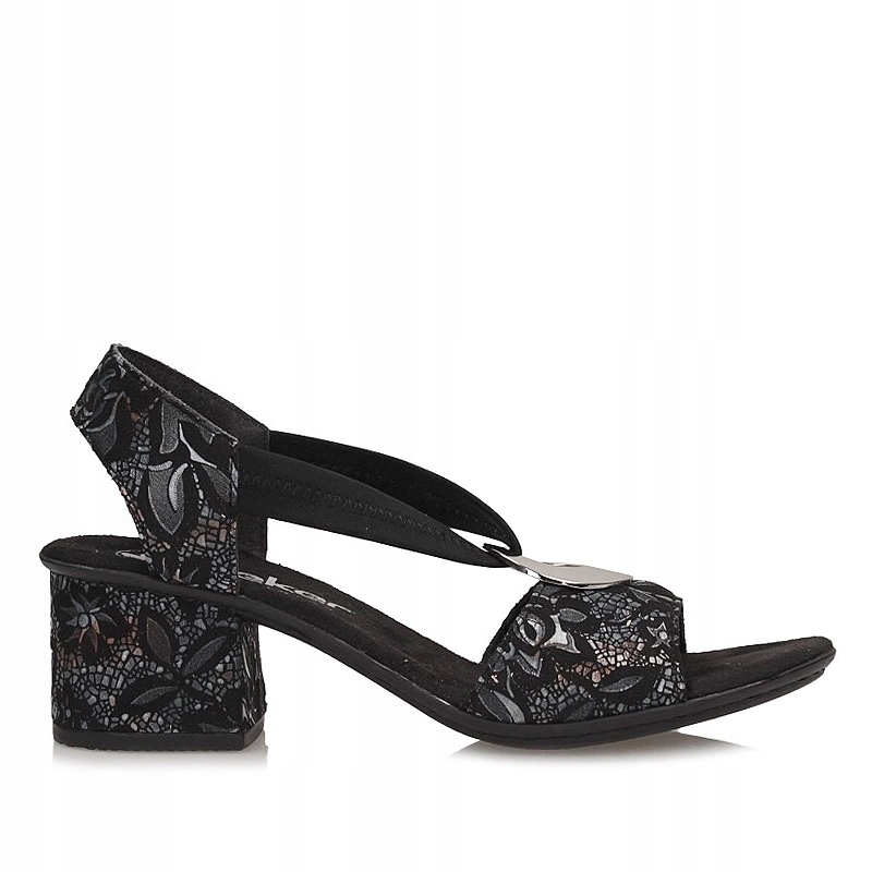 Elegantní dámské sandály na podpatku Rieker 64683-91 černé