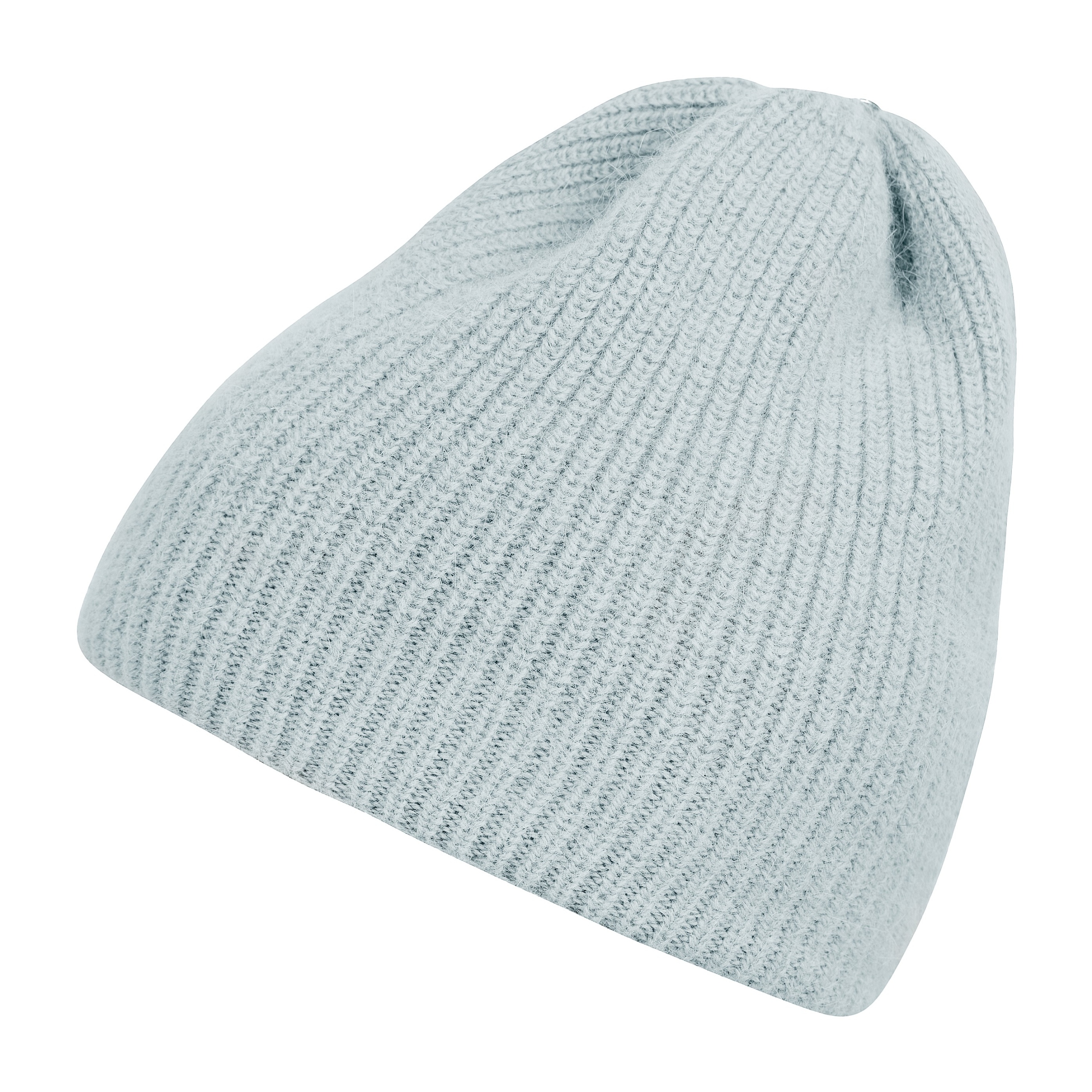 módní Lehká polská čepice dámská vlněná angora Loman Světle Modrá přechodová