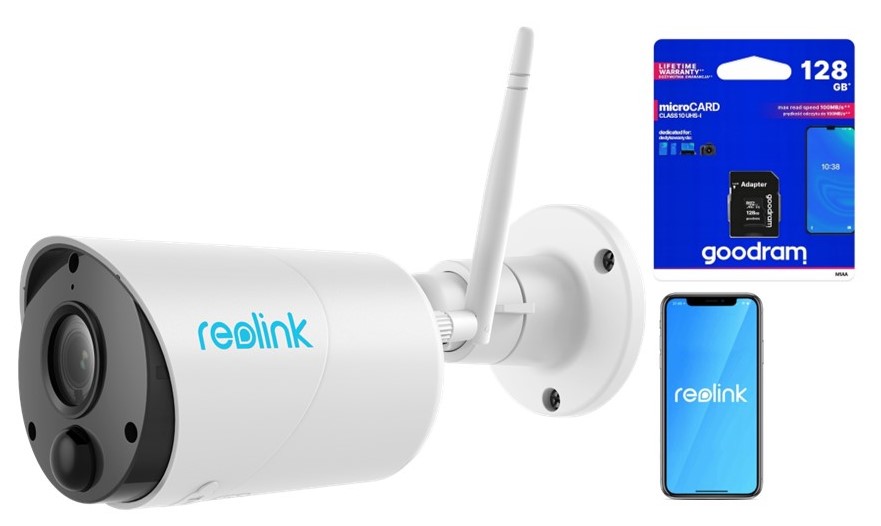 Kamera Reolink Argus B320 3MP batéria 2K Karta 128GB Goodram