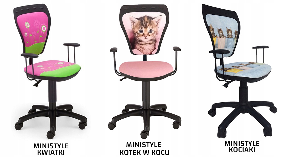 KRZESŁO OBROTOWE DLA DZIECKA MINISTYLE FORMUŁA Wysokość mebla 80 cm