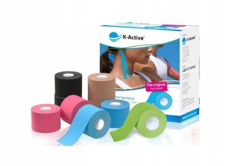 TAŚMA K-ACTIVE KINESJOLOGY PLASTRY TAPE TEJPY BEŻ