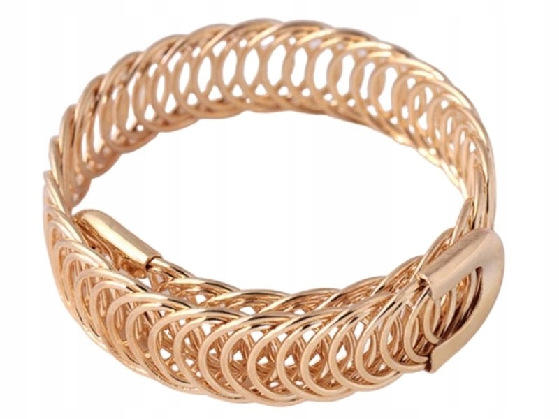 

Złota damska bransoletka regulowana bangle prezent