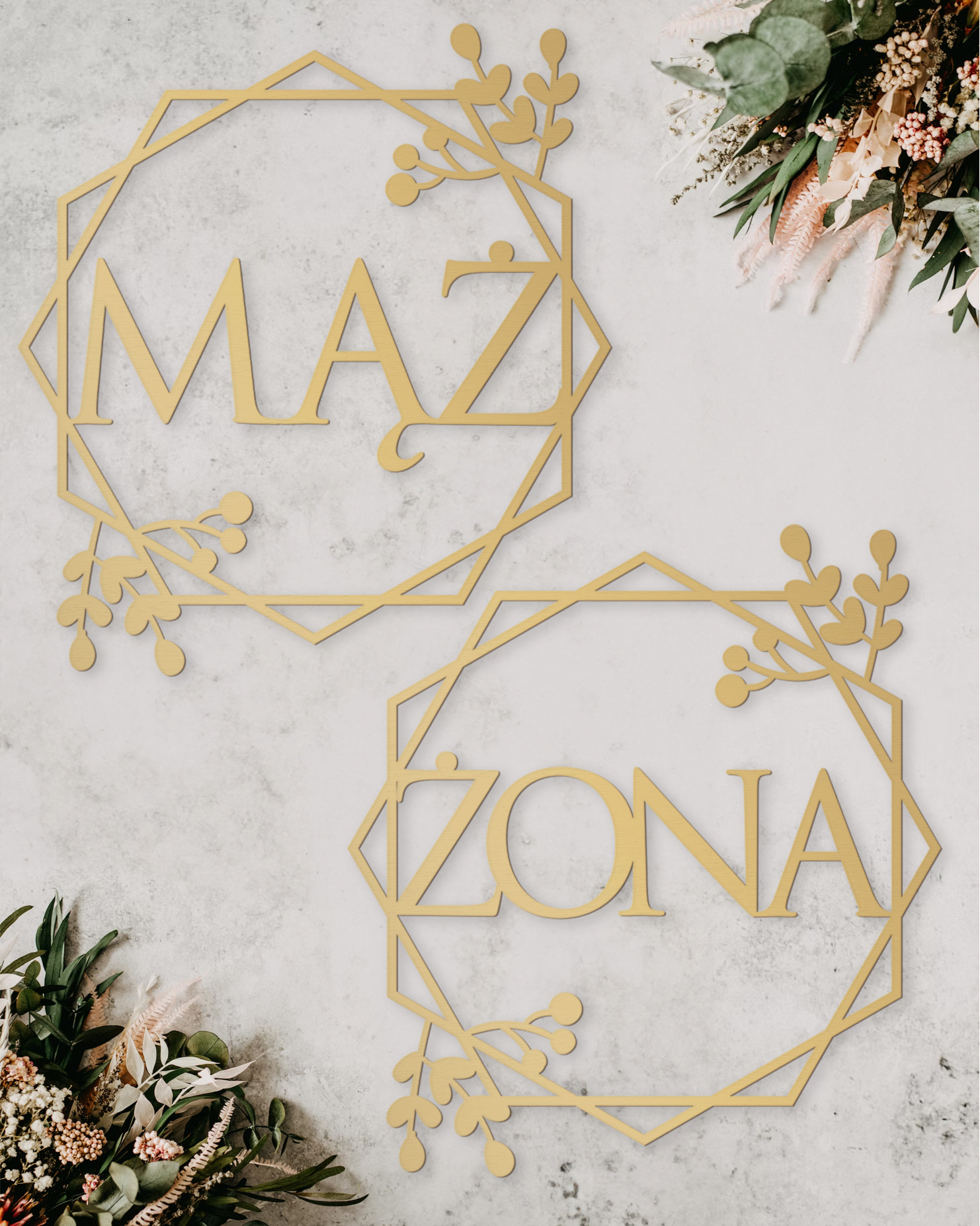 OBRĘCZ MĄŻ ŻONA KOMPLET 20 CM WESELE ŚLUB ZŁOTA Płeć uniseks