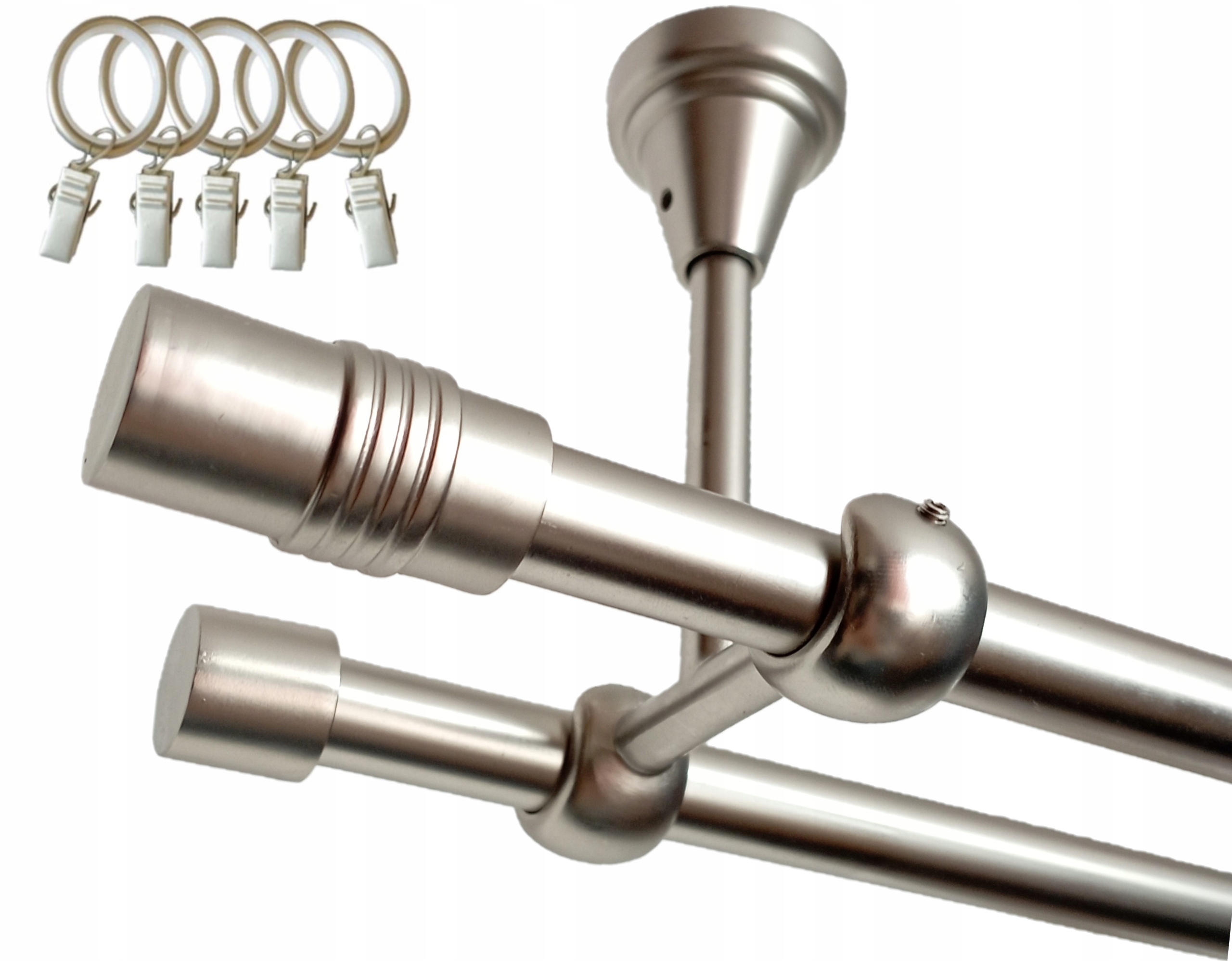 

Karnisz Podwójny Sufitowy Metal Fi16/420cm+ Żabki