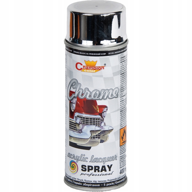 

Mega! Farba Super chrom srebrny spray 400ml