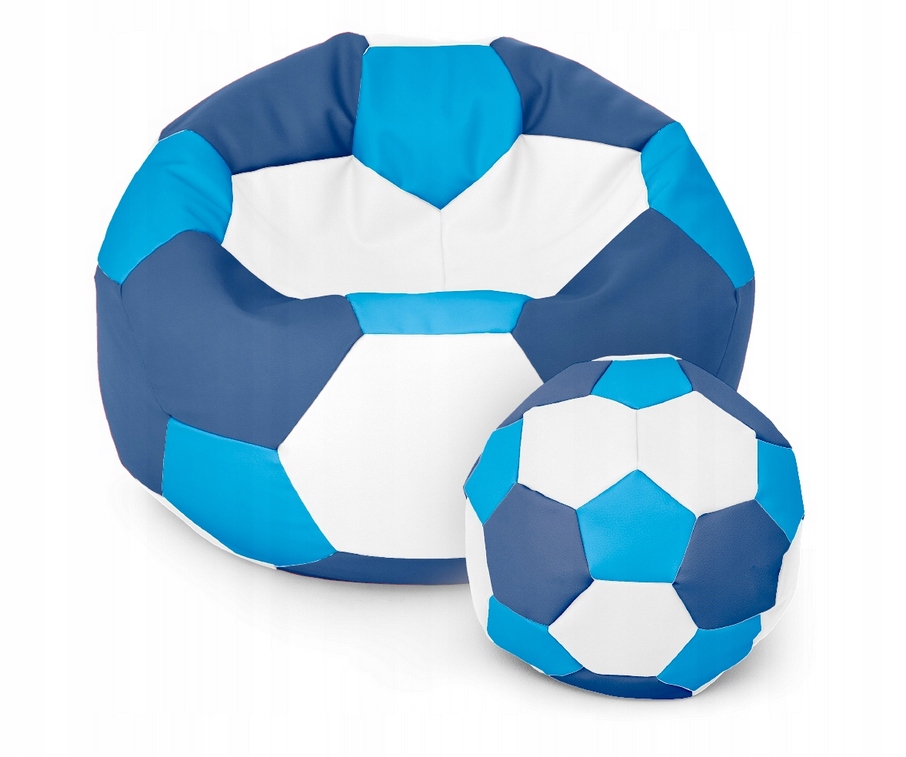 Taburetka kreslo sako futbalová lopta do detskej izby 80 cm modrá-modrá-biela