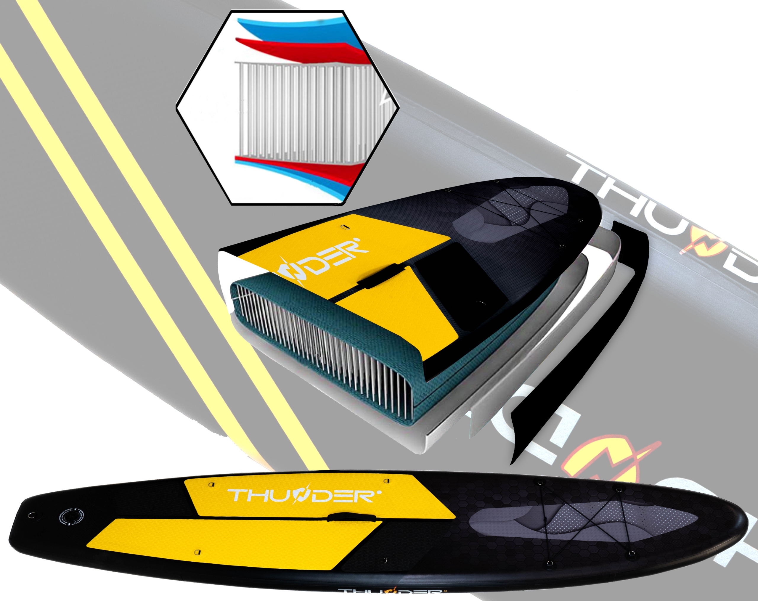 Deska SUP do pływania WYPORNA 320CM stand up paddle WIOSŁO AKCESORIA ZESTAW Model RAVEN