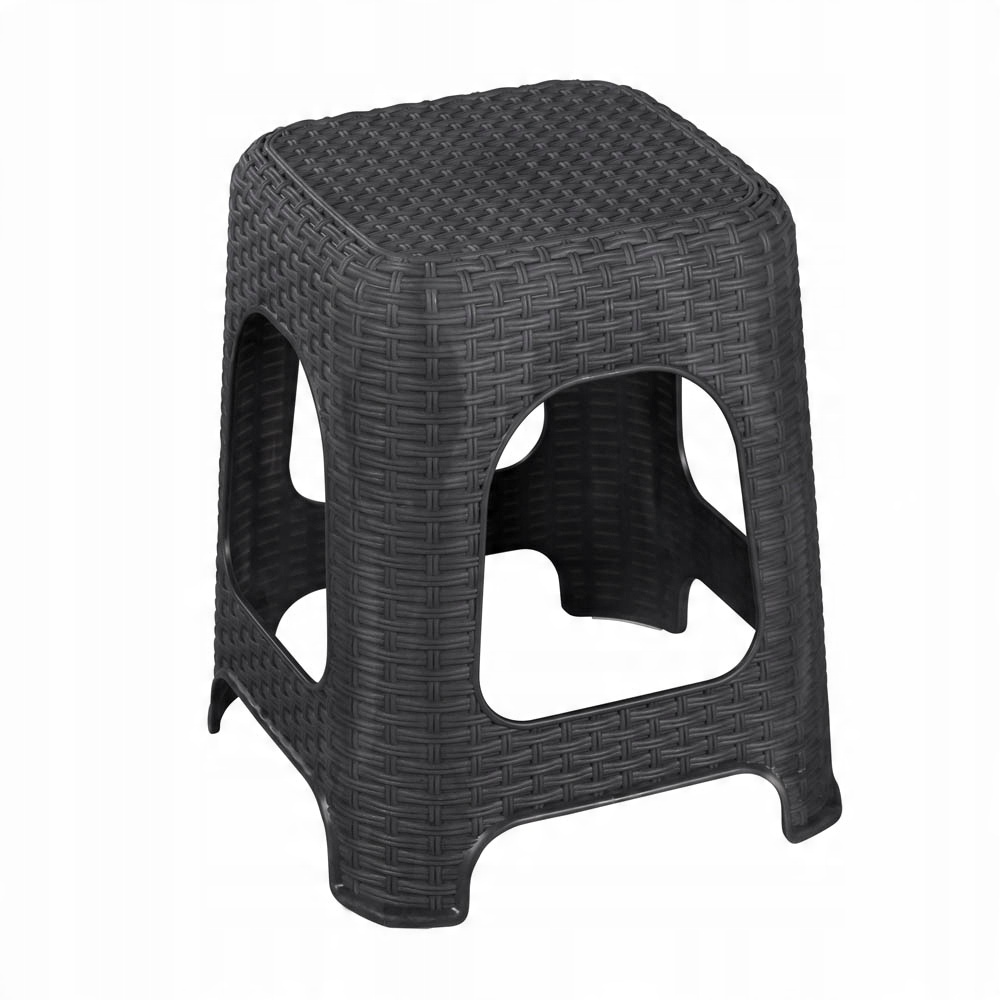 

Taboret Stołek Antracyt Do Domu Rattanowy 44CM