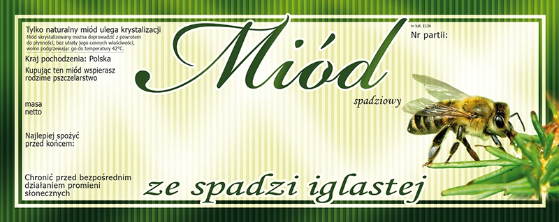

Etykiety na Miód ze Spadzi Iglastej (100szt) -E136