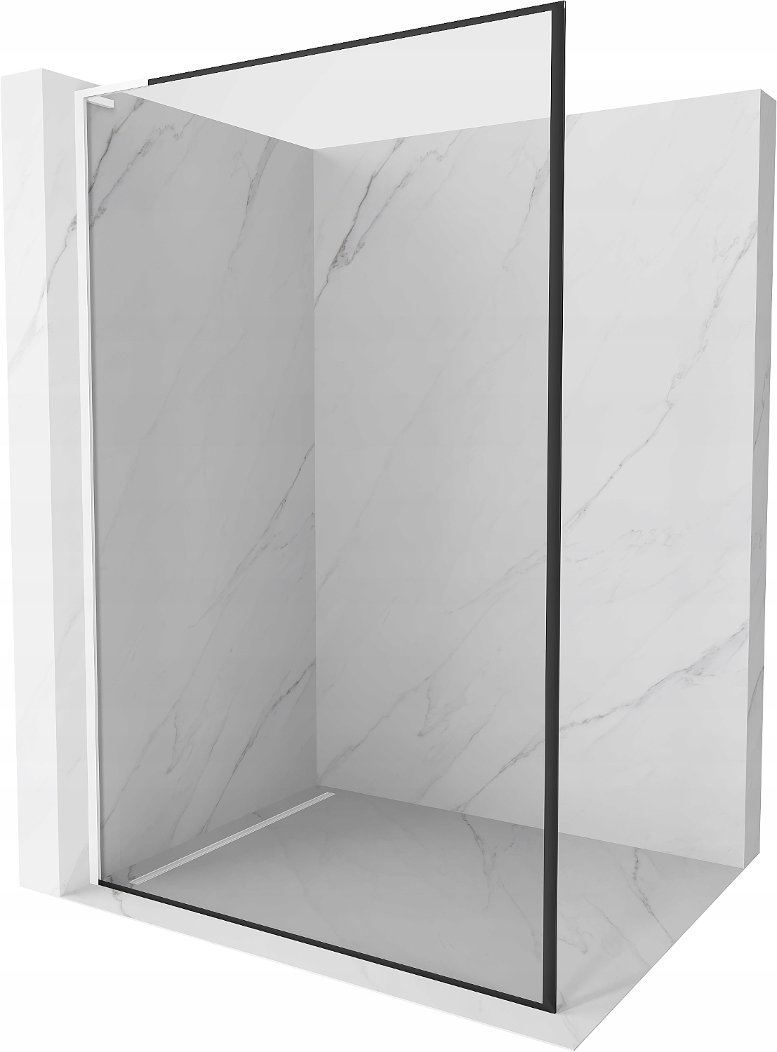Mexen Kioto L Ścianka Prysznicowa Walk-in 50 x 200 CM Biała szkło 8 mm