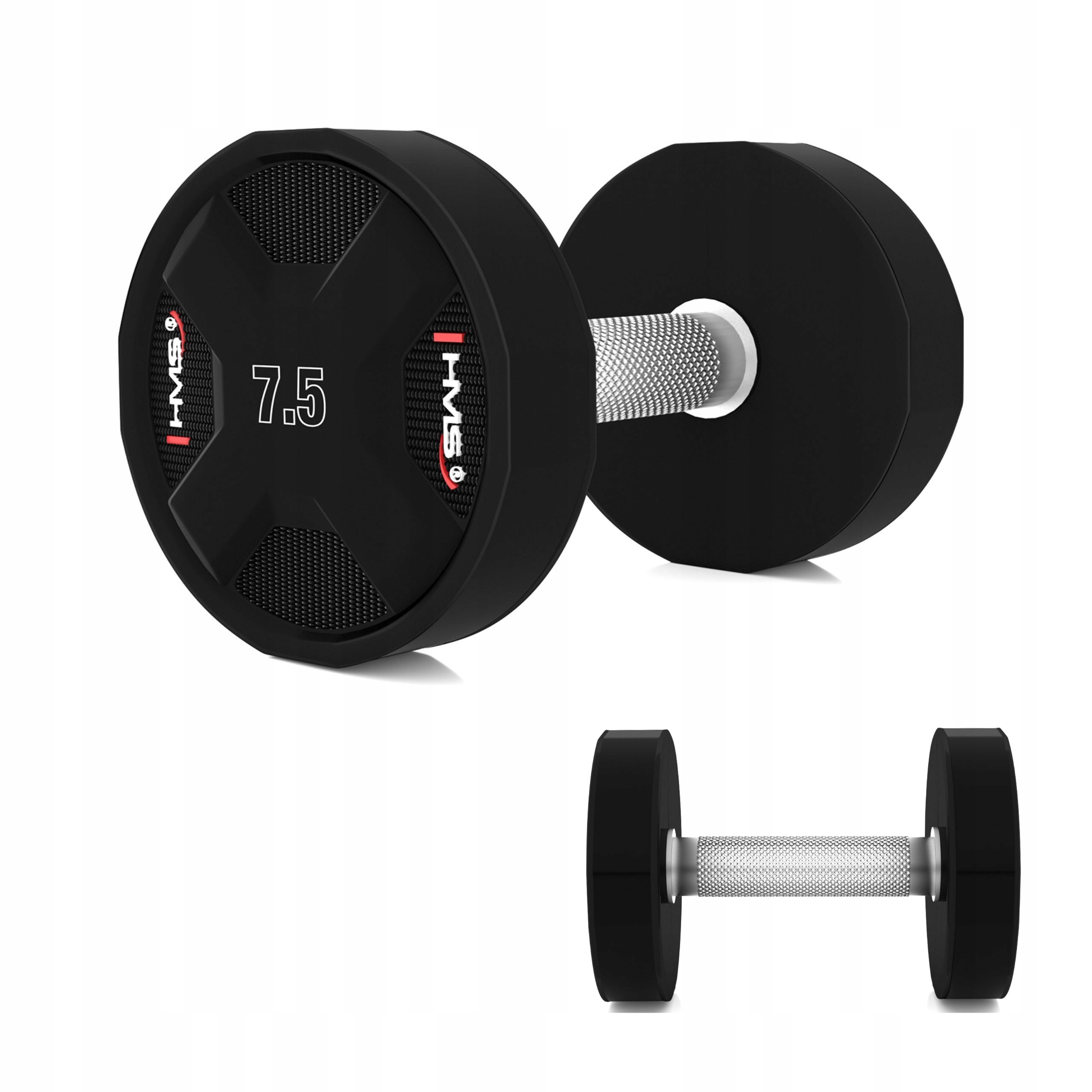 Tréninková činka závaží pro cvičení, polyuretanová, 7,5 kg Hms