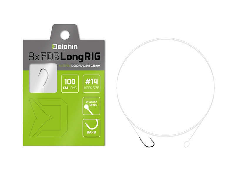 Przypon Feederowy Delphin Fdr Long Rig 100cm 0,20mm Barb #8 8szt