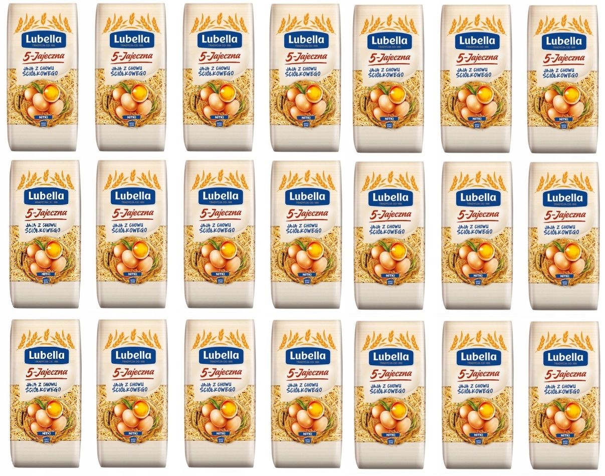 Levně 21 x 250 g Lubella Vajíčková 5 vajec Těstoviny nudličky Karotn