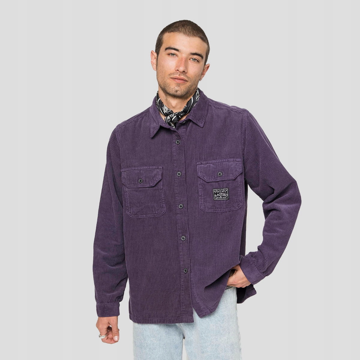 Pánská košile Kaotiko Corduroy S, fialová, Městská