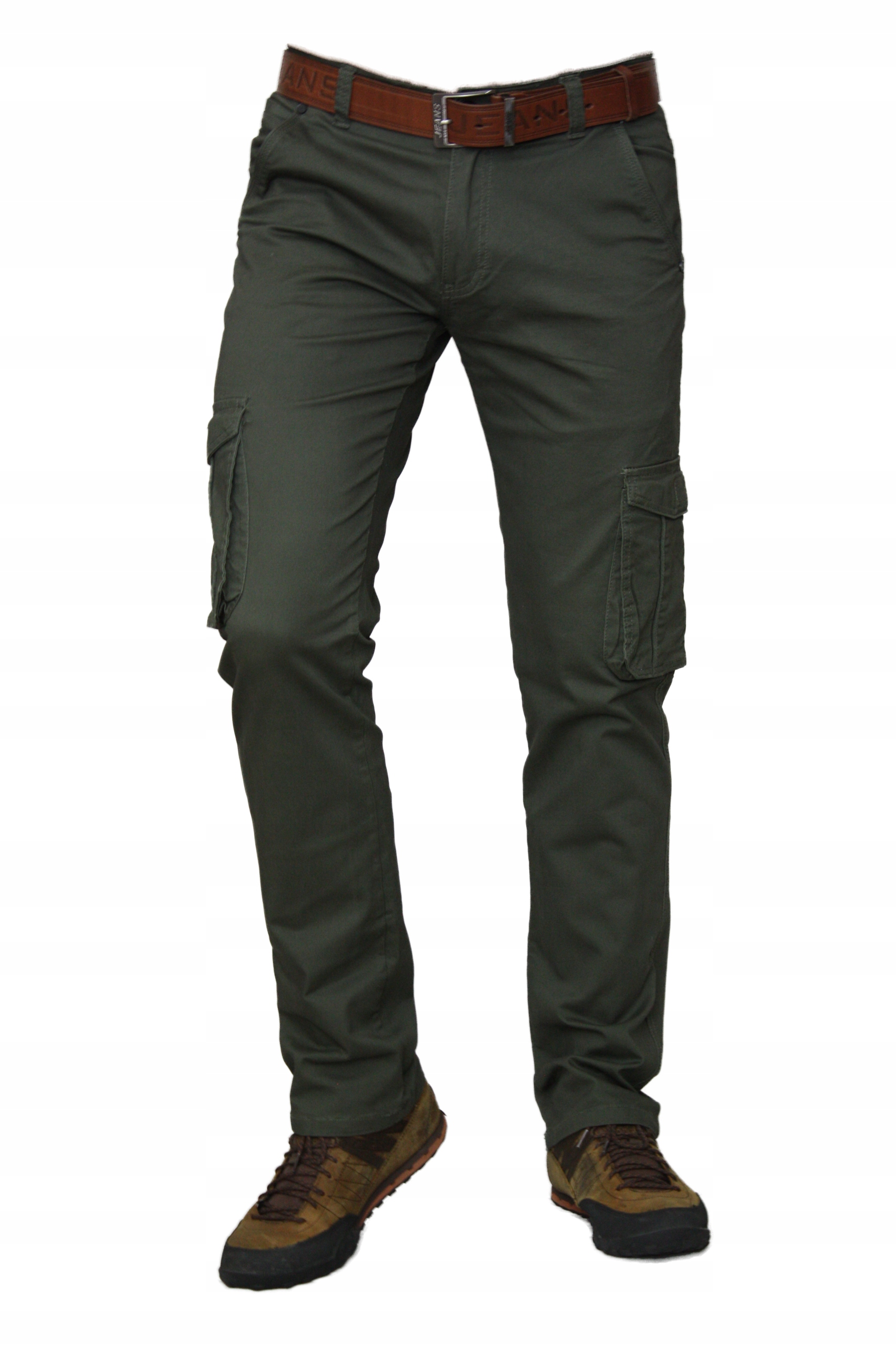 SPODNIE MĘSKIE BOJÓWKI KHAKI (oliwka) W38 L30 PAS 100-102