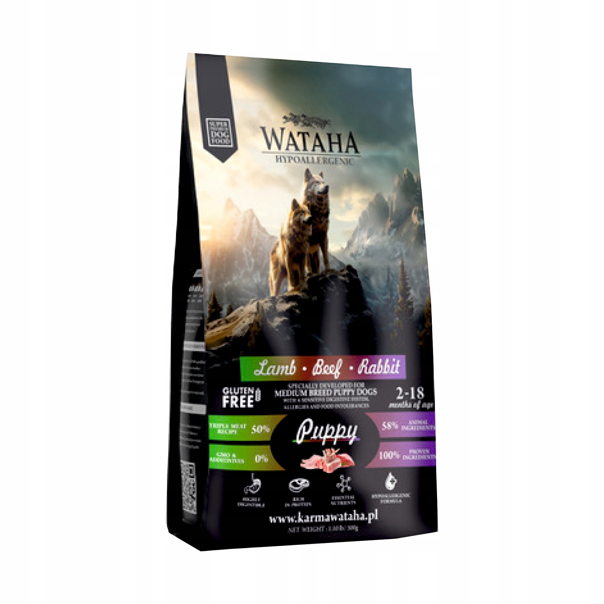 Wataha Junior Jehněčí, hovězí a králičí maso Střední a velká plemena 6 kg