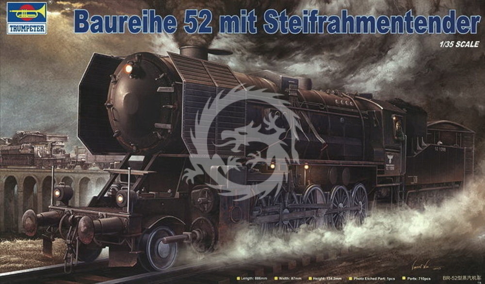 Lokomotiva Baureihe 52 mit Steifrahmentender Trumpeter 00210 měřítko 1/35