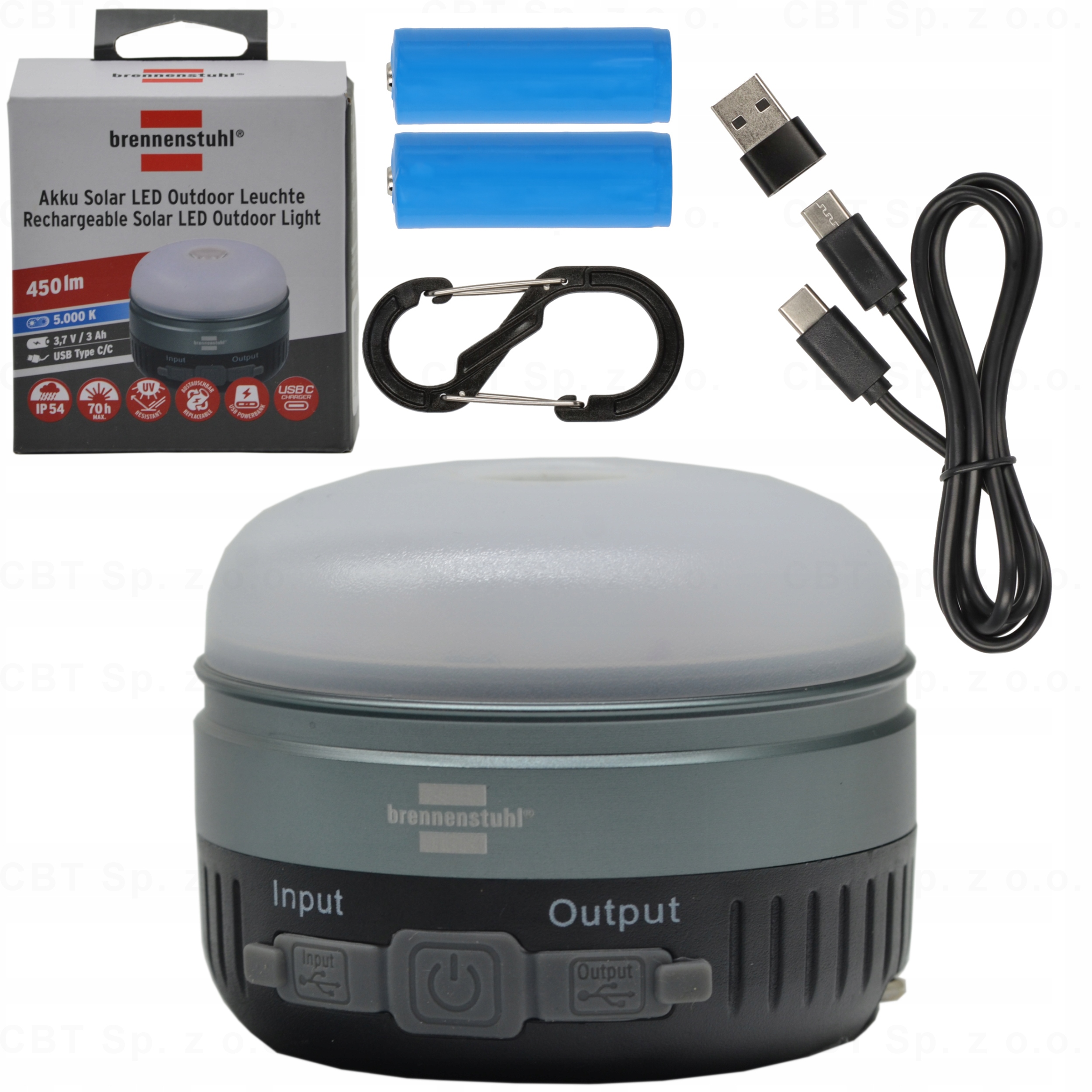 LAMPA KEMPINGOWA AKUMULATOROWA SOLARNA LED POWERBANK 450LM USB TURYSTYCZNA