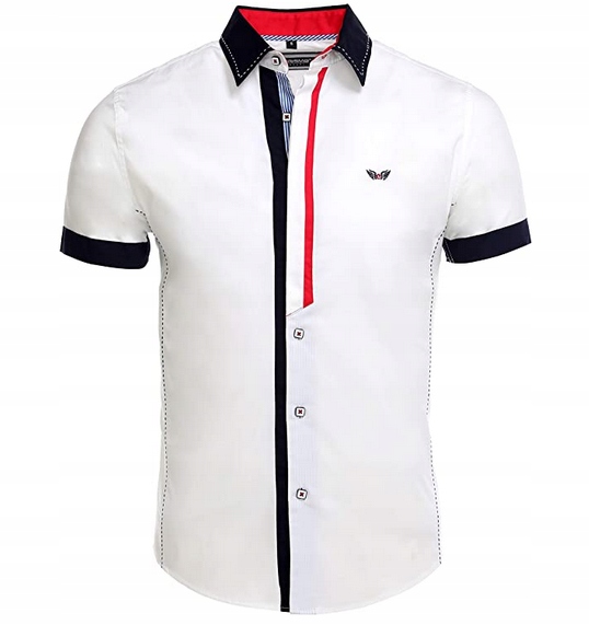 Elegantní pánská košile s krátkým rukávem Svatba Svatební Hostina Bílá L