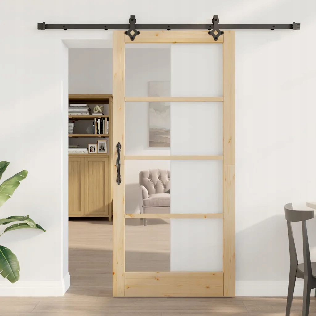 vidaXL Posuvné dveře Orkdal Přirozená a černá 93 x 202 cm