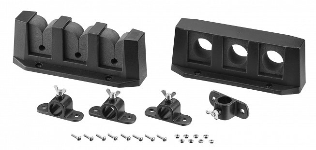 Přepravní držák prutů, upevnění, třídič