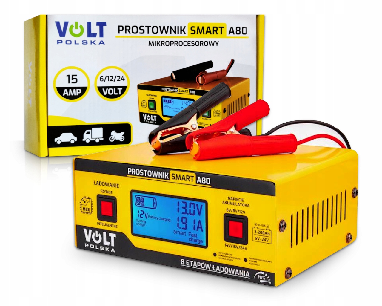 

Prostownik Smart A80 Volt 6/12/24V 15A