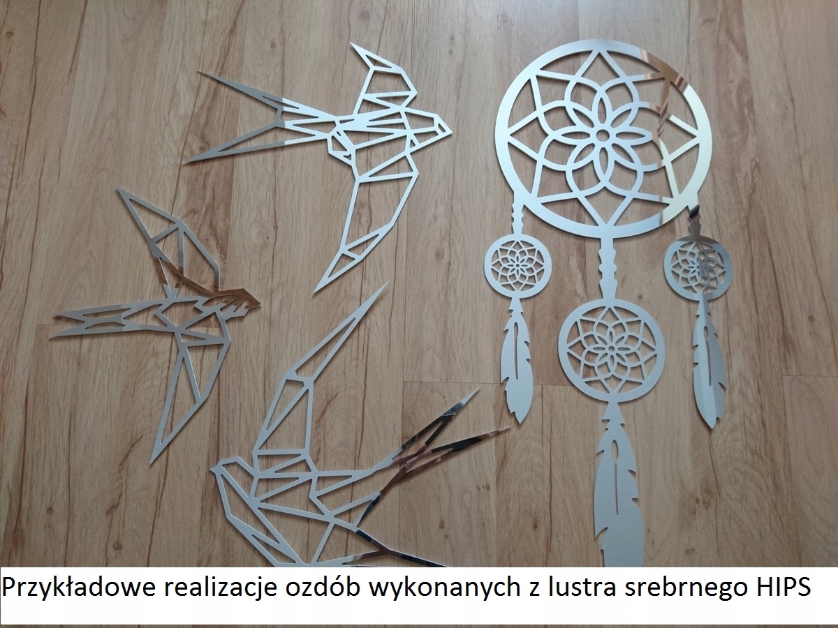 DIAMENT srebrny dekoracja do salonu 3D A303 60cm Kod producenta A303 lustro srebrne