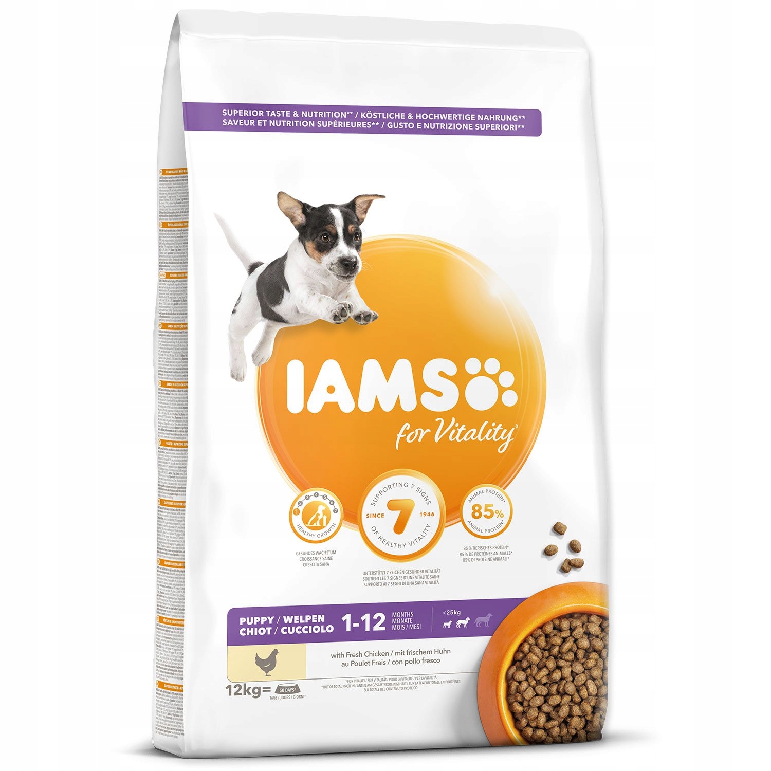 Levně Krmivo Iams Dog Puppy Small & Medium Chicken 12kg