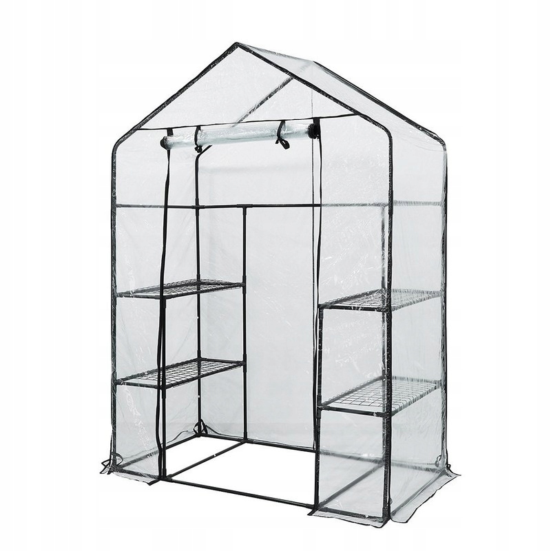 Skleník 143*73*195 CM, Fólie Z Pvc, Kovová Konstrukce