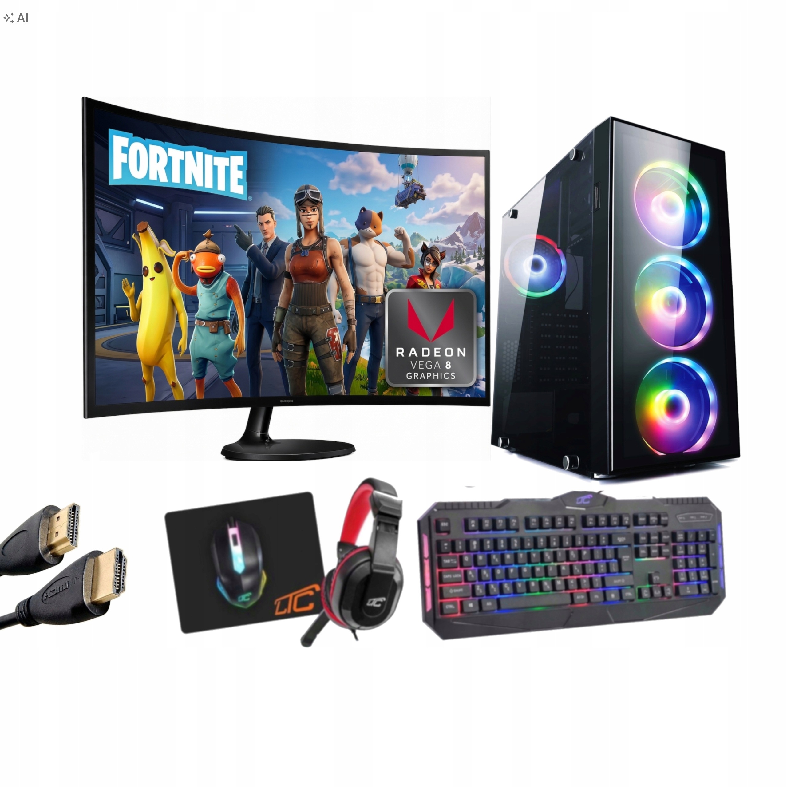 Zestaw Komputer Gamingowy Ryzen 7 5700G 32GB 1TB Win 11 Pro Do Gier