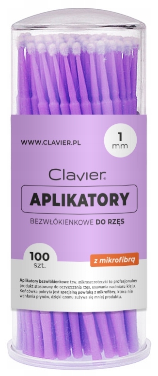 APLIKATORY BEZWŁÓKIENKOWE DO RZĘS 100 SZT. - 1MM