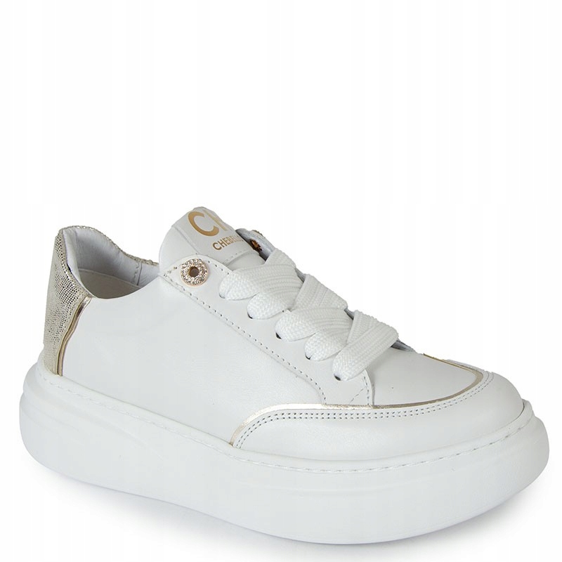 CheBello 4707 Bílé Kožené Tenisky 37