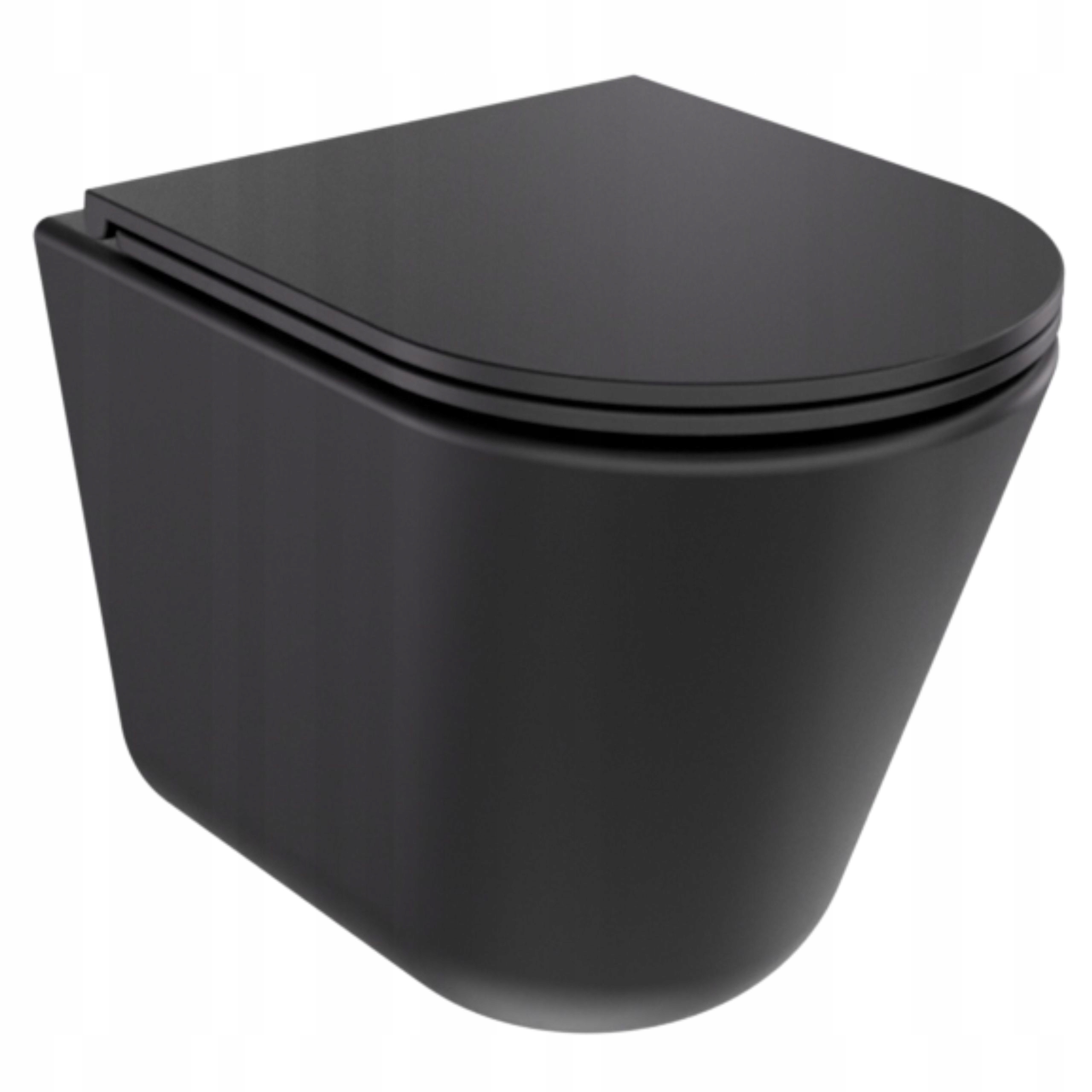 Miska Wc podwieszana wisząca Laax Ergo Matt Black deska wolnoopadająca