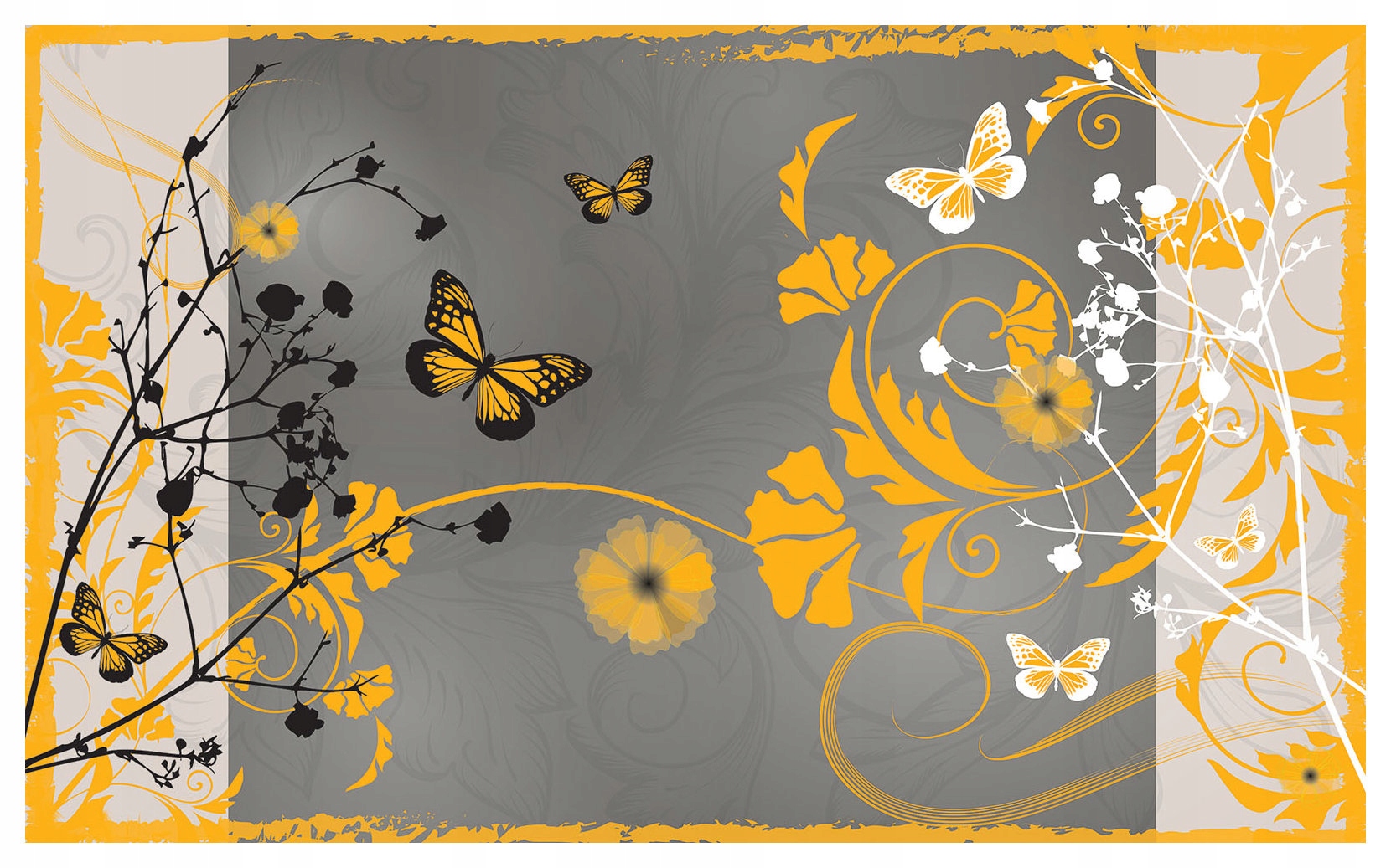 Fototapeta Motýli Květiny Šedá Abstrakce vinylová 312x219 lepidlo